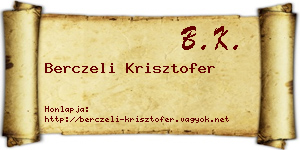 Berczeli Krisztofer névjegykártya